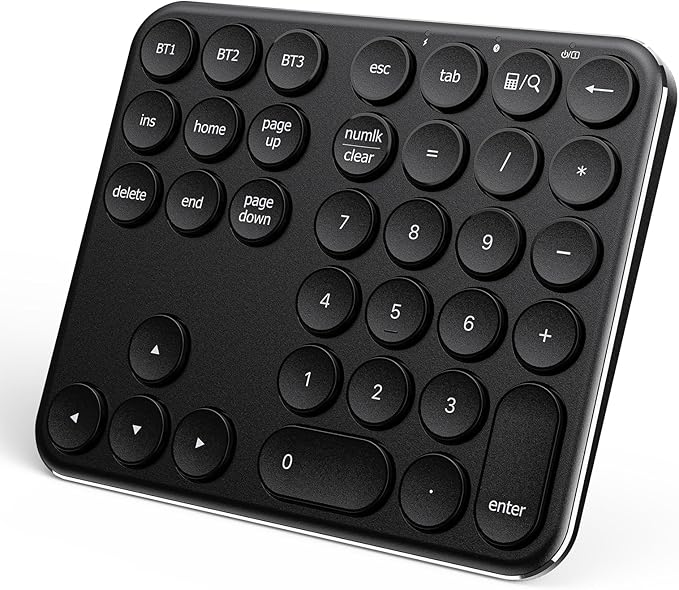 iClever Bluetooth Number Pad, Portable Wireless Number Pad, Aluminum by iClever