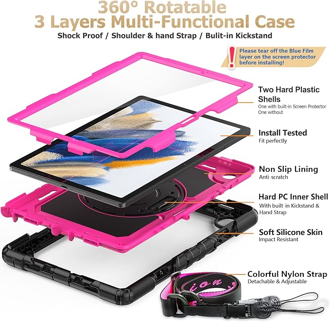 SEYMAC stock Case for Samsung Galaxy Tab A8 10.5'', Full-Body Drop Protection - Image 8