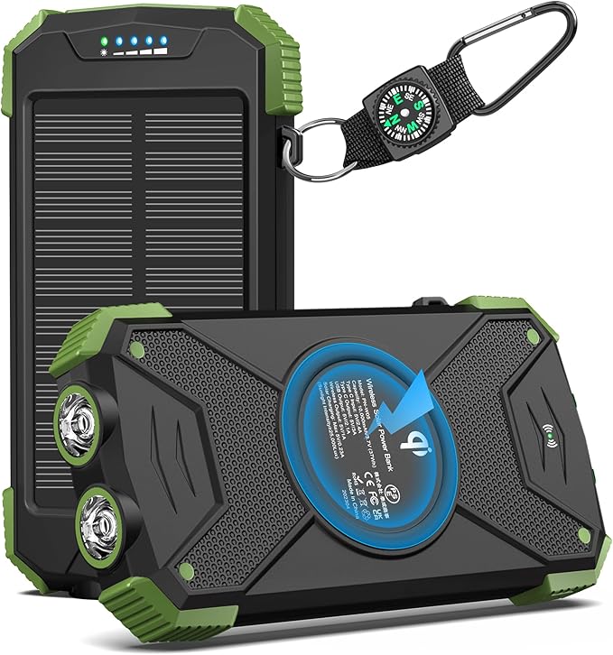 BLAVOR Solar Charger Power Bank 10, Portable Wireless Charger, 20W Fast by BLAVOR