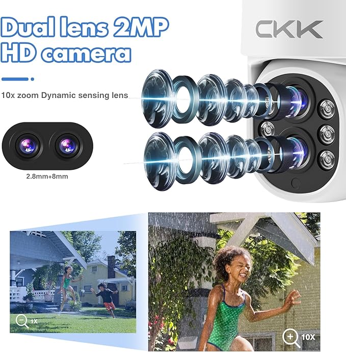 【Dual Wi-Fi, 2MP+2MP Dual Lens】 2K Security Camera System - Image 3
