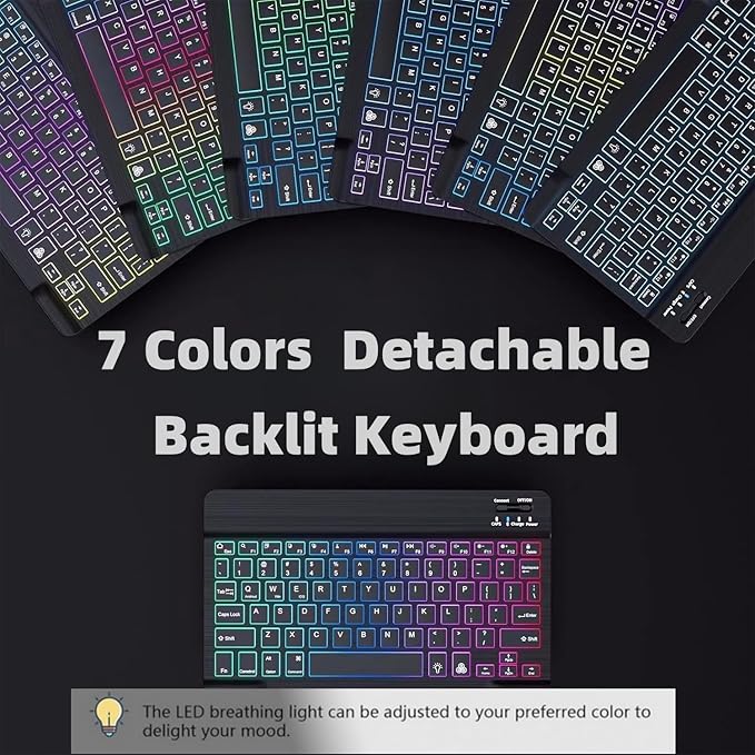 Keyboard Case for Galaxy Tab A8 10.5 Inch 2022, Slim Lightweight 7 Color - Image 2