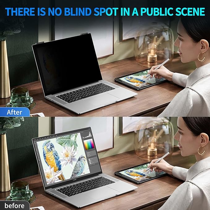 Laptop Privacy Screen 13.3 inch, 9H Hanging Privacy Screen - Image 7