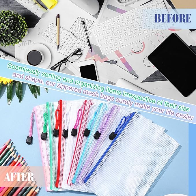 Jetec 32 Pcs Mesh Zipper Bags Toy Storage Bikini Organizer Bag Bolsas Para - Image 6