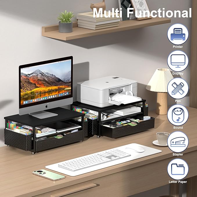Desk Organizer and Accessories, Computer Monitor Stand Riser - Image 4