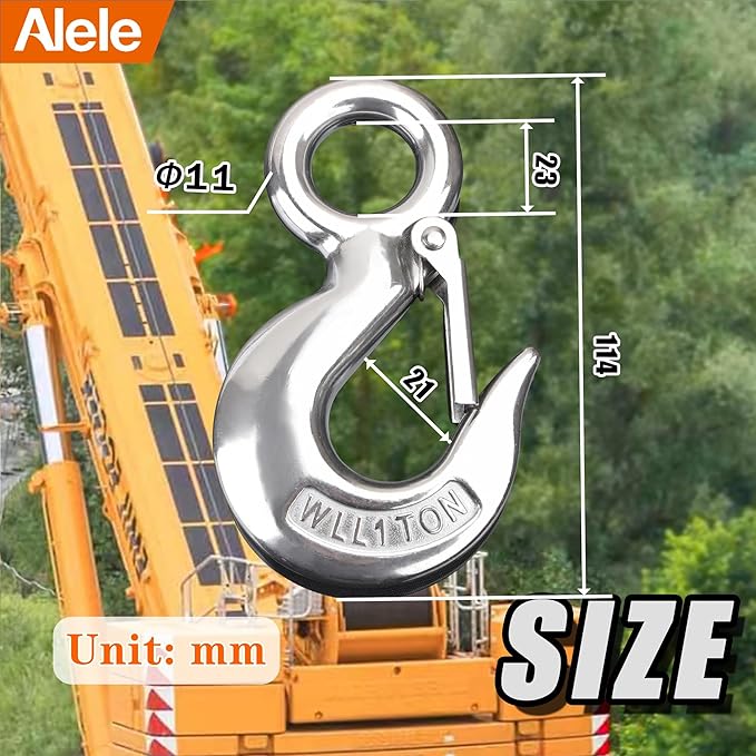 Alele Grab Hooks, 1T Crane Scale, Slip Hooks, Stainless Steel Lifting Hook - Image 7