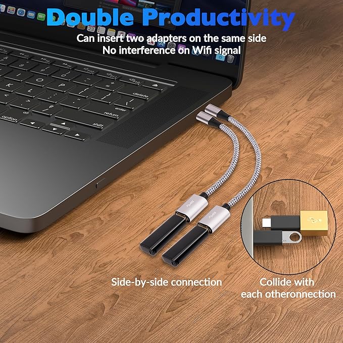USB to Micro USB Adapter 2 Pack, Unidirectional Micro USB Male to USB Female - Image 3