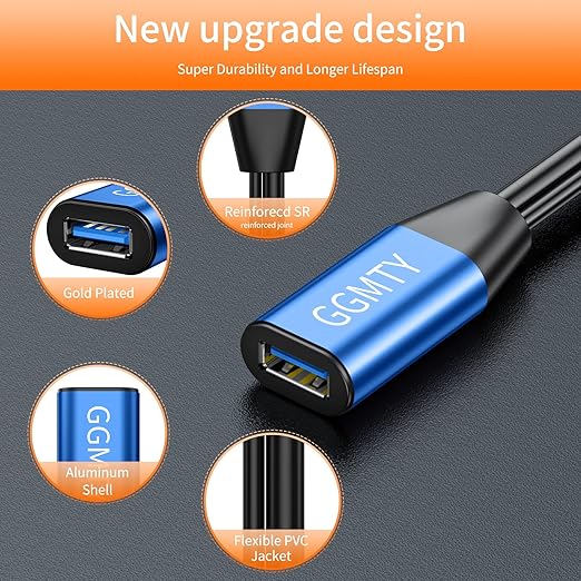 USB 2.0 Type A Male to A Female Active Repeater Extension Cable 65ft, High - Image 7