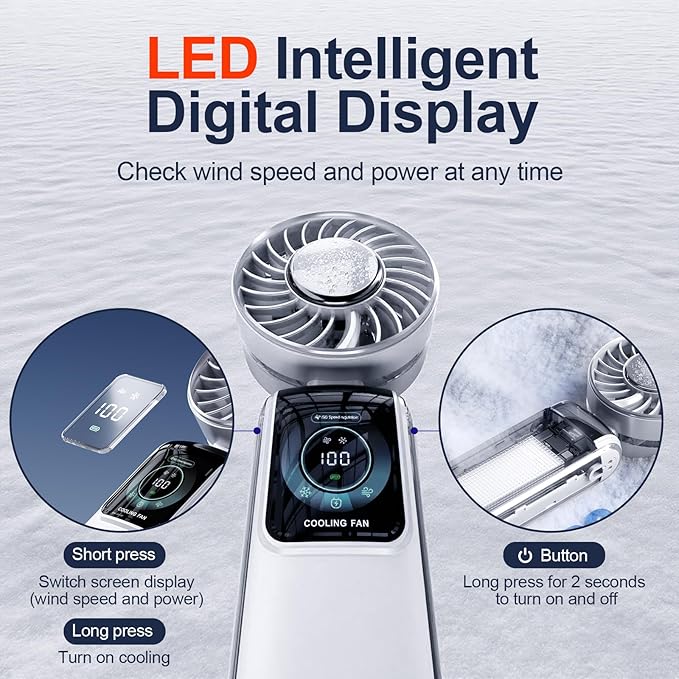 Blows Cold Air Portable Handheld Fan - Image 4