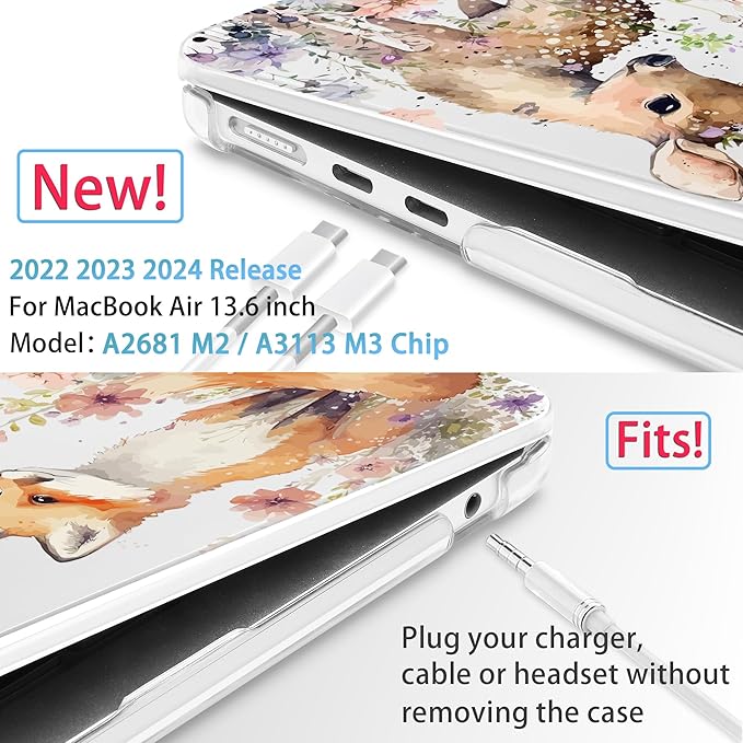 Mektron for 2025 M4 MacBook Air 13.6 Inch A3240 Case Fits 2023 A2681 M2 2024 - Image 2