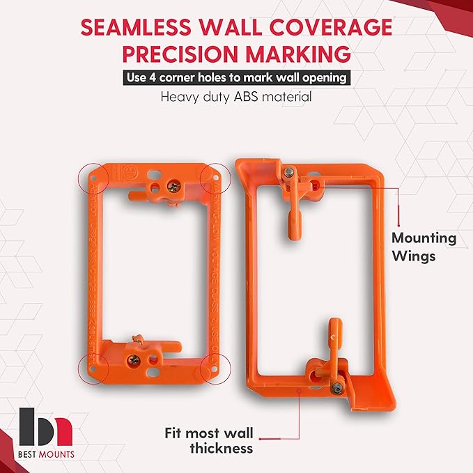 BestMounts - 1 Pack In Wall Cable Management Kit - Recessed Wall Plate Cable - Image 3