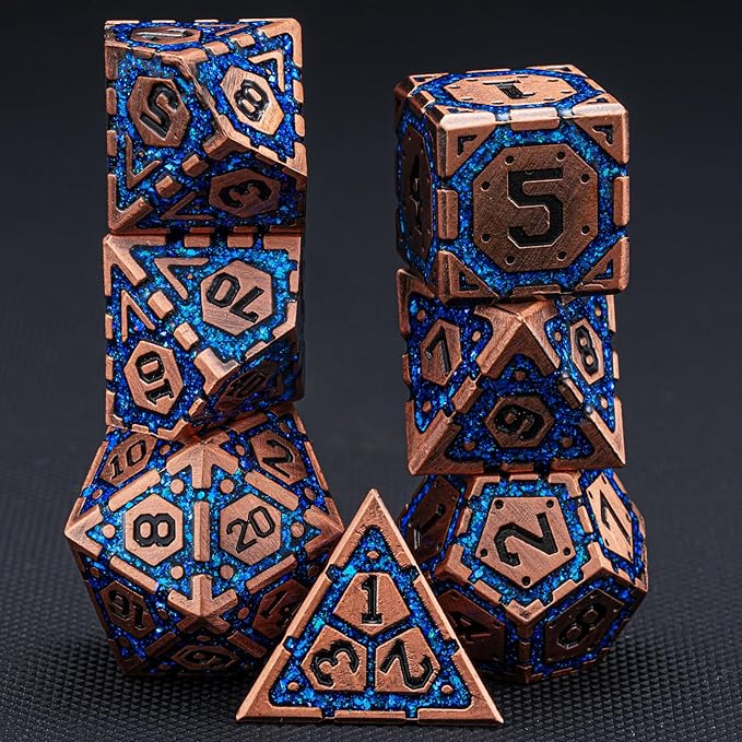 DND Metal Dice Set, Polyhedral Dice Set - Image 3