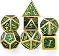 DNDND Metal Dice Set D&D, Glitter Green Heavy DND Dice by DNDND