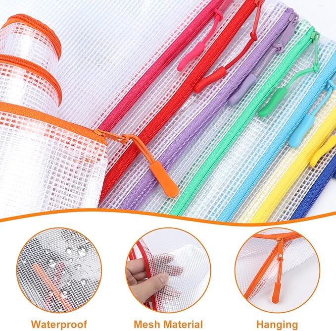 20pcs A3 17x12 Inches Extra Large Zipper Bags, Reusable Mesh Pouches - Image 3