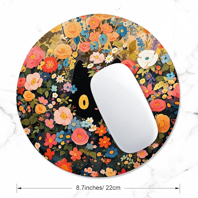 ITNRSIIET Round Mouse Pad with Stitched Edge Premium-Textured Waterproof - Image 2