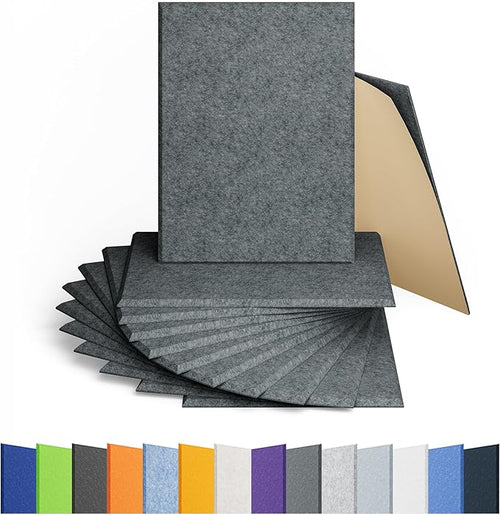 12 Pack Acoustic Panels Self Adhesive Sound Proof Foam, High Density Sound by Amantech