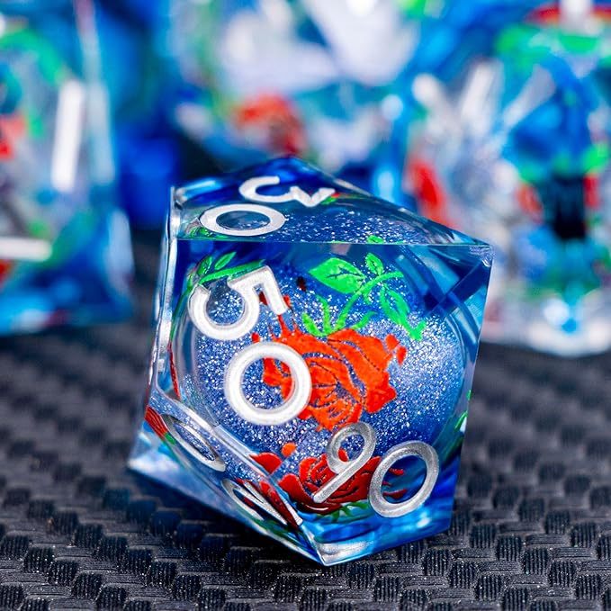 ARUOHHA Liquid Core DND Dice Set, Vampire Sharp Edged Dragons Dice Compatible - Image 4