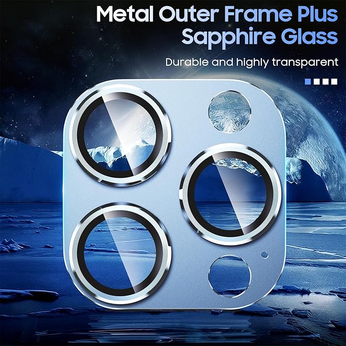 Uyiton for iPhone 13 Pro/iPhone 13 Pro Max Camera Lens Protector, Metal Ring - Image 5