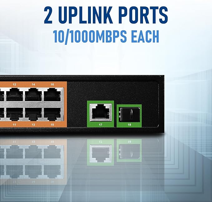 BV-Tech 18 Ports Long Range PoE+ Switch - Image 3