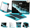 Transparent Case with Keyboard for iPad 9th 10.2 Inch, with 7-Color Backlit by Tiaota