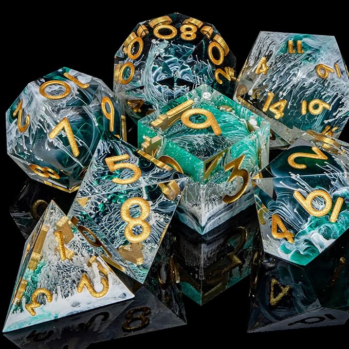ARUOHHA Sharp Edge Dice DND Resin Translucent Dice Set - Image 3