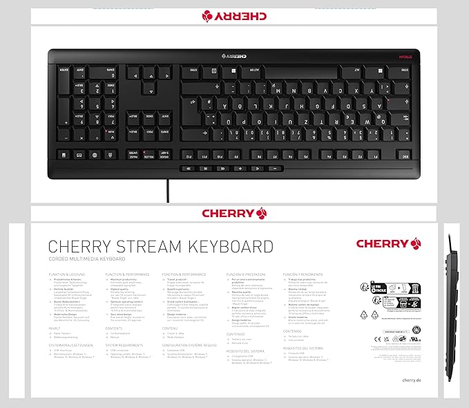 CHERRY Stream Keyboard Wired USB SX Scissors Mechanism QWERTY Whisper-Quiet - Image 7