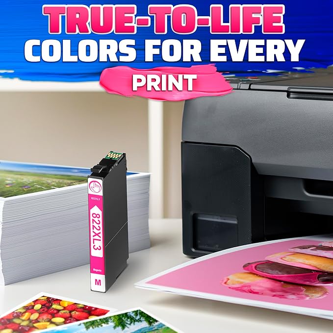 Reluen 5-Pcs 822XL Printer Ink Cartridges – High Capacity 2 Black & 3 Standard - Image 9