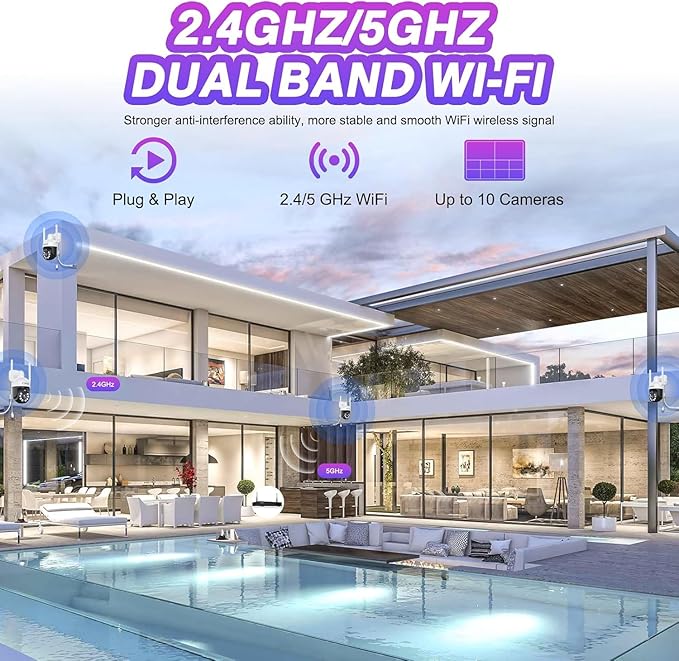 CKK Wireless Security Camera System: 4 Outdoor 5MP PTZ Cameras - Image 6