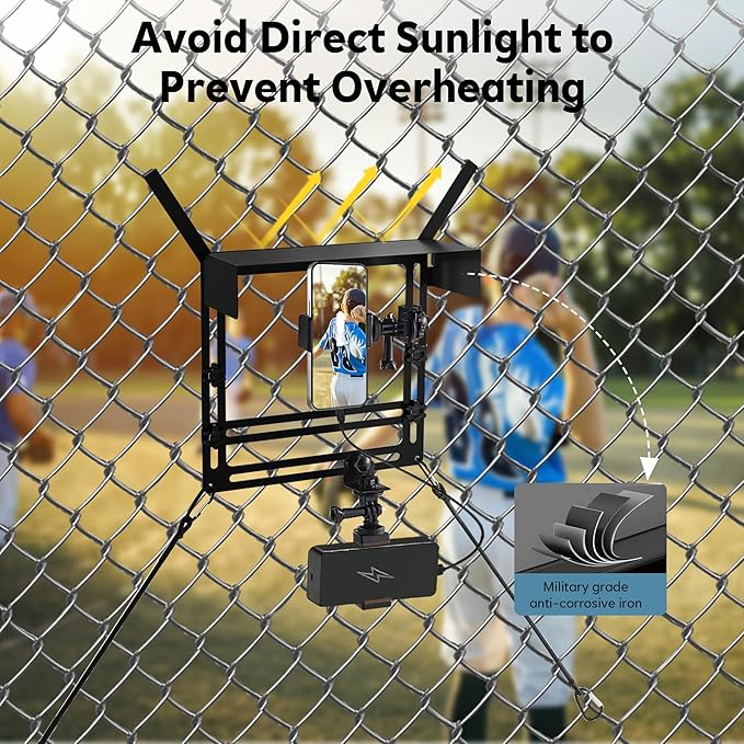 Cell Phone Fence Mount with Shade, Fence Phone Holder Mounting Kit - Image 2