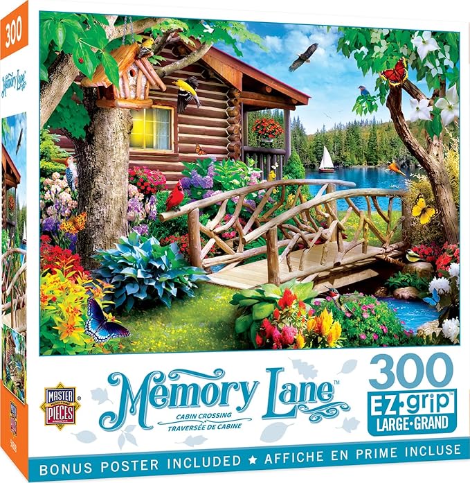 MasterPieces - 300 Piece Jigsaw Puzzle, Large EZ Grip Shapes, Cabin Crossing by MasterPieces