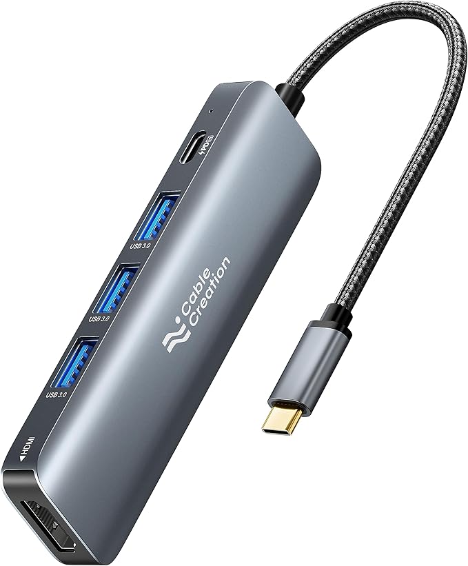 USB C Hub, CableCreation 5-in-1 USB C to HDMI Multiport Adapter, 100W PD by CableCreation
