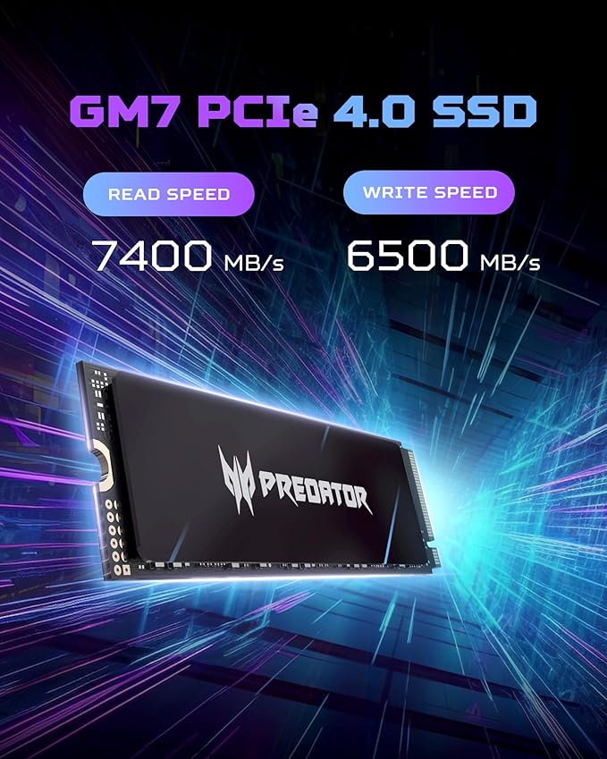 Predator GM7 4TB SSD: M.2 2280 PCIe Gen 4 x4 NVMe 2.0, Read Speed Up to 7400 - Image 3
