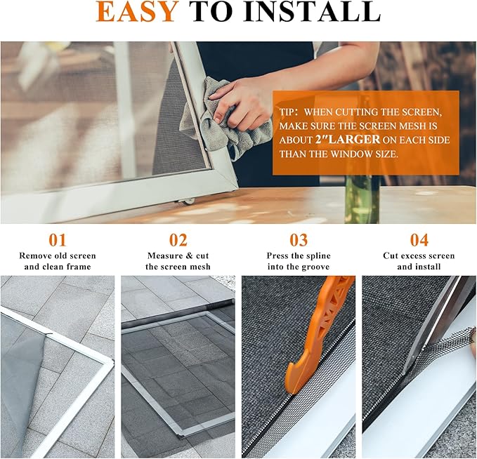 MAGZO Window&Door Screen Replacement Kit, - Image 7