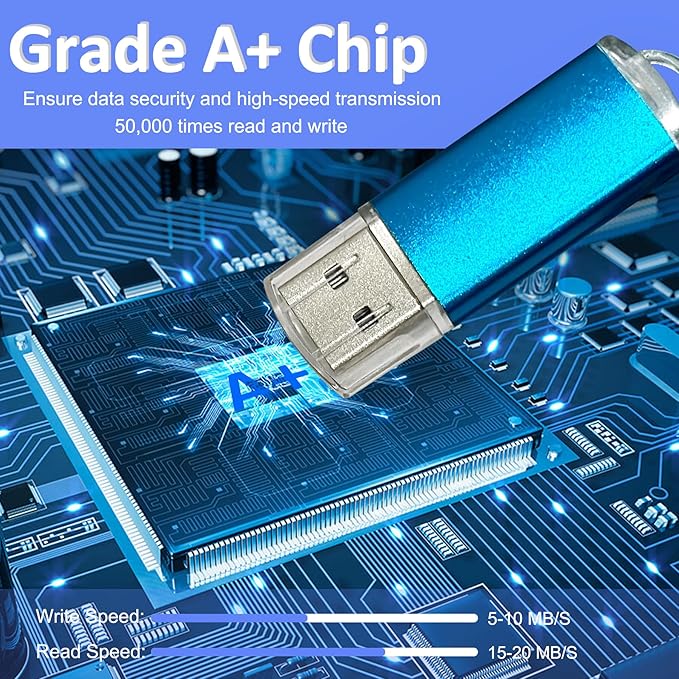 1GB USB Flash Drive 10 Pack Nicepicten USB 2.0 Thumb Drives Metal Jump Zip - Image 3