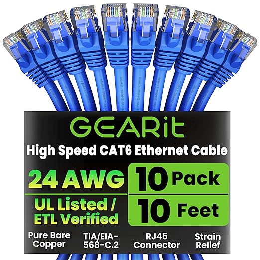 GearIT Cat 6 Ethernet Cable Pack by GEARit