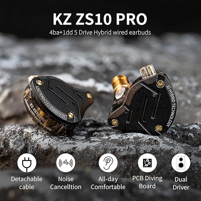 KZ ZS10 Pro in Ear Monitor, IEM Earbuds Headphone, Gaming Earbuds - Image 2