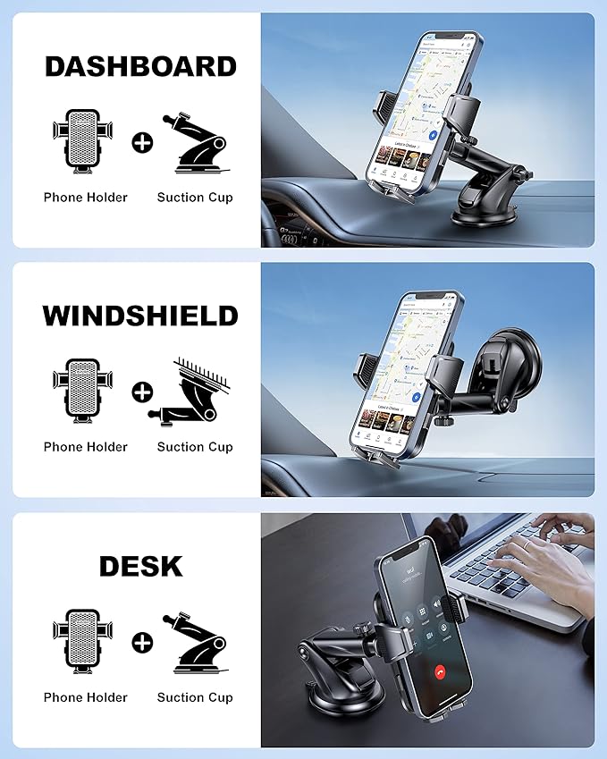 2025 Upgrade Car Phone Holder Mount, Universal Window Cell Phone Car Mount - Image 3