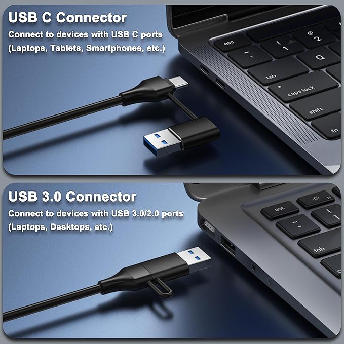 Powered 7-Port USB 3.0 Hub, USB C to 7 Ports USB Data Hub Splitter - Image 5
