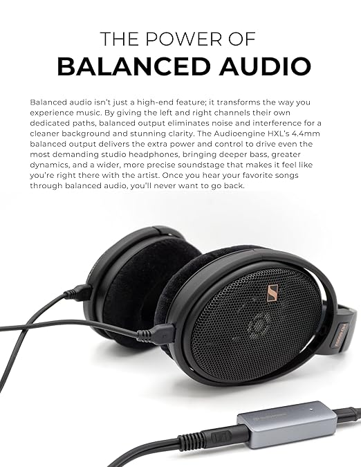 Audioengine HXL Portable Balanced Headphone Amplifier & DAC 4.4mm/3.5mm Outputs - Image 6
