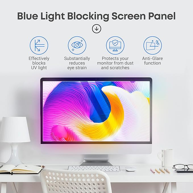 23.8 inch Blue Light Blocking Screen Protector Panel - Image 3