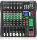 6 Channel Audio Mixer, Professional DJ Mixer Board Sound Music Mixing Console by MIZISNR