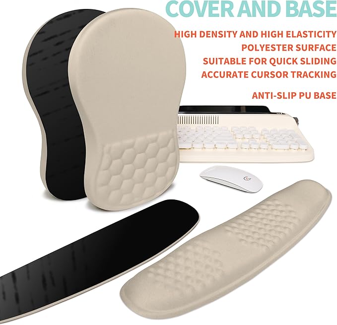2-in-1 Ergonomic Set, Wave Rise Keyboard Wrist Rest and Massage Bulge Slope - Image 6