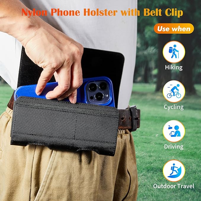 BECPLT Nylon Belt Holster Case for iPhone 12-16 Pro & Galaxy S20-S24 - Image 7