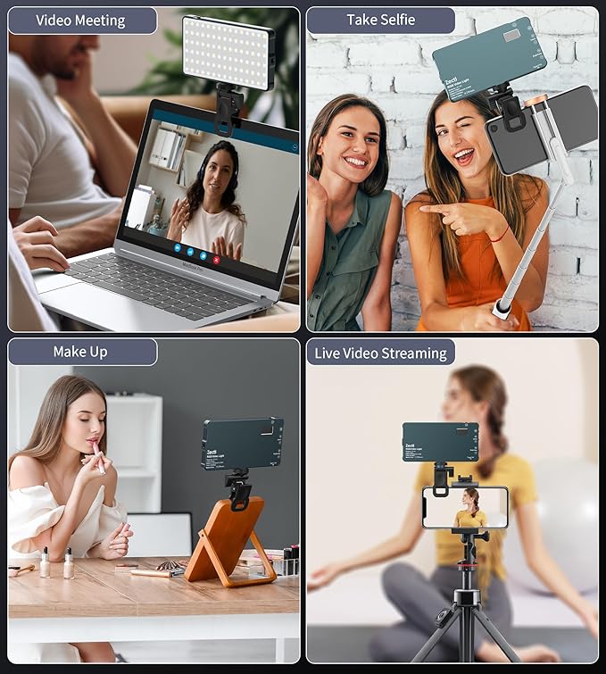 Selfie Camera Phone Light with Metal Hotshoe & Clip, CRI 96+ 2500K-9900K - Image 3