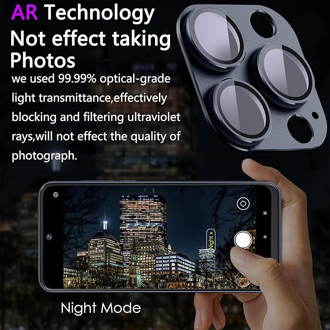2 Pack Camera Lens Protector for iPhone 15 Pro/iPhone 15 Pro Max, AR Tempered - Image 3