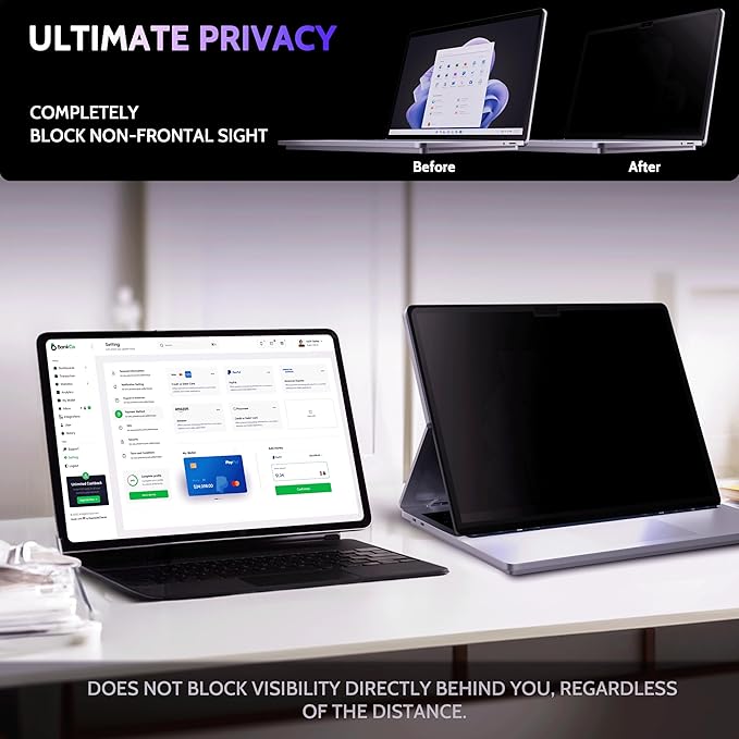 Privacy Screen for 14.4 Inch Surface Laptop Studio 2/1, MagicSuction™ Removable - Image 4