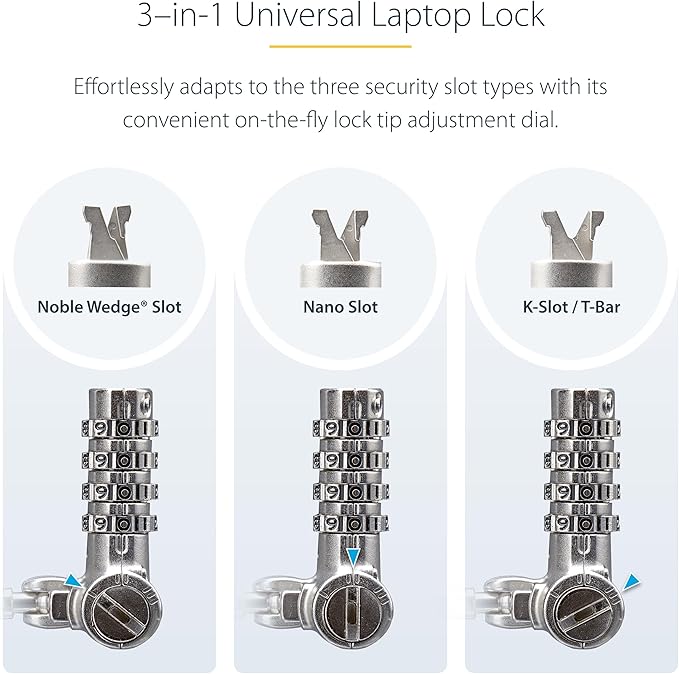 StarTech.com Universal Laptop Lock 6.6ft, Security Cable - Image 2