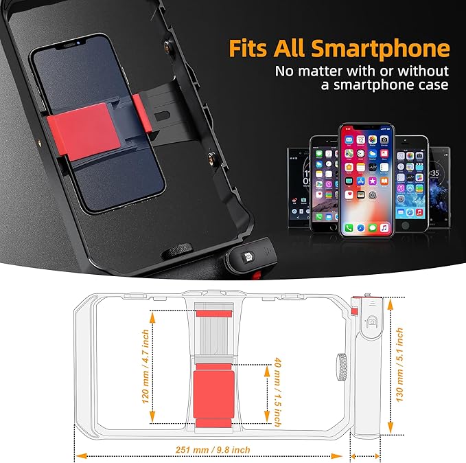 Zeadio Smartphone Camera Stabilizer Kit, Portable Handle Grip Handheld Video Rig - Image 8