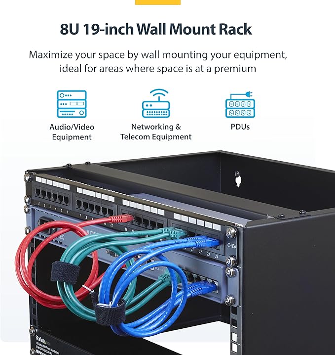 StarTech.com 8U Wall Mount Patch Panel Bracket - Image 2