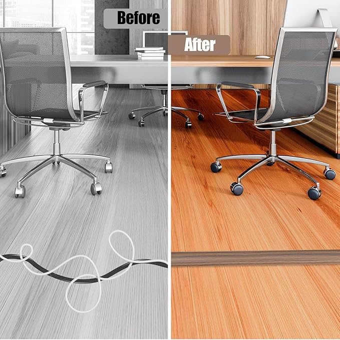 Floor Cord Cover Cavity 0.8"x0.37" Self Adhesive Cord Hider, 10FT Low Profile - Image 5