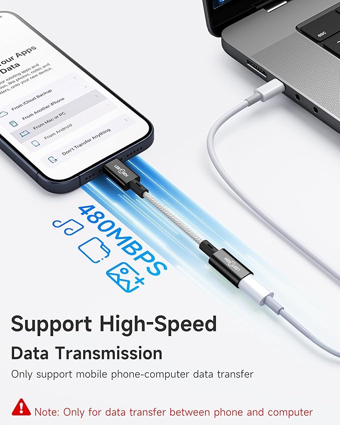 2 Pack Lightning to USB C Adapter, Lightning Female to USB C Male Cable Adapter - Image 6